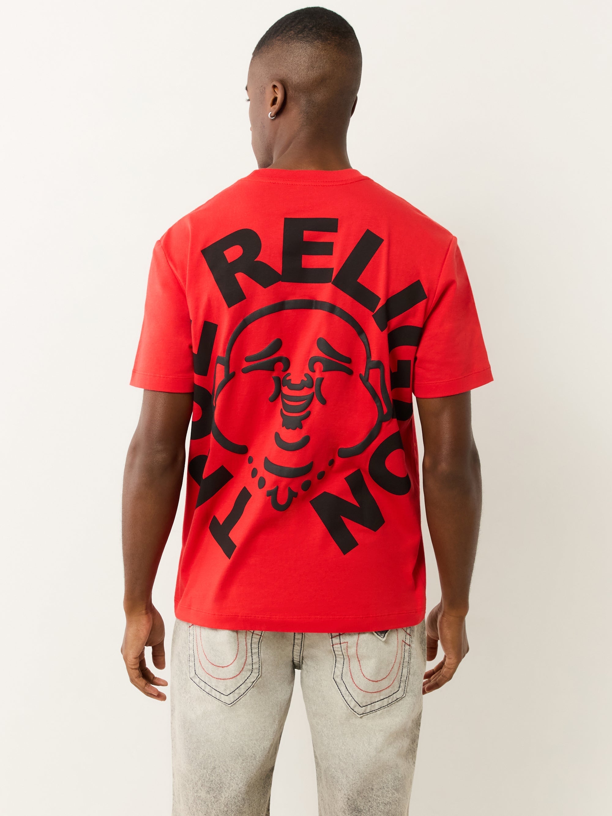 True Religion Ss Buddha Face Tee Flame Scarlet