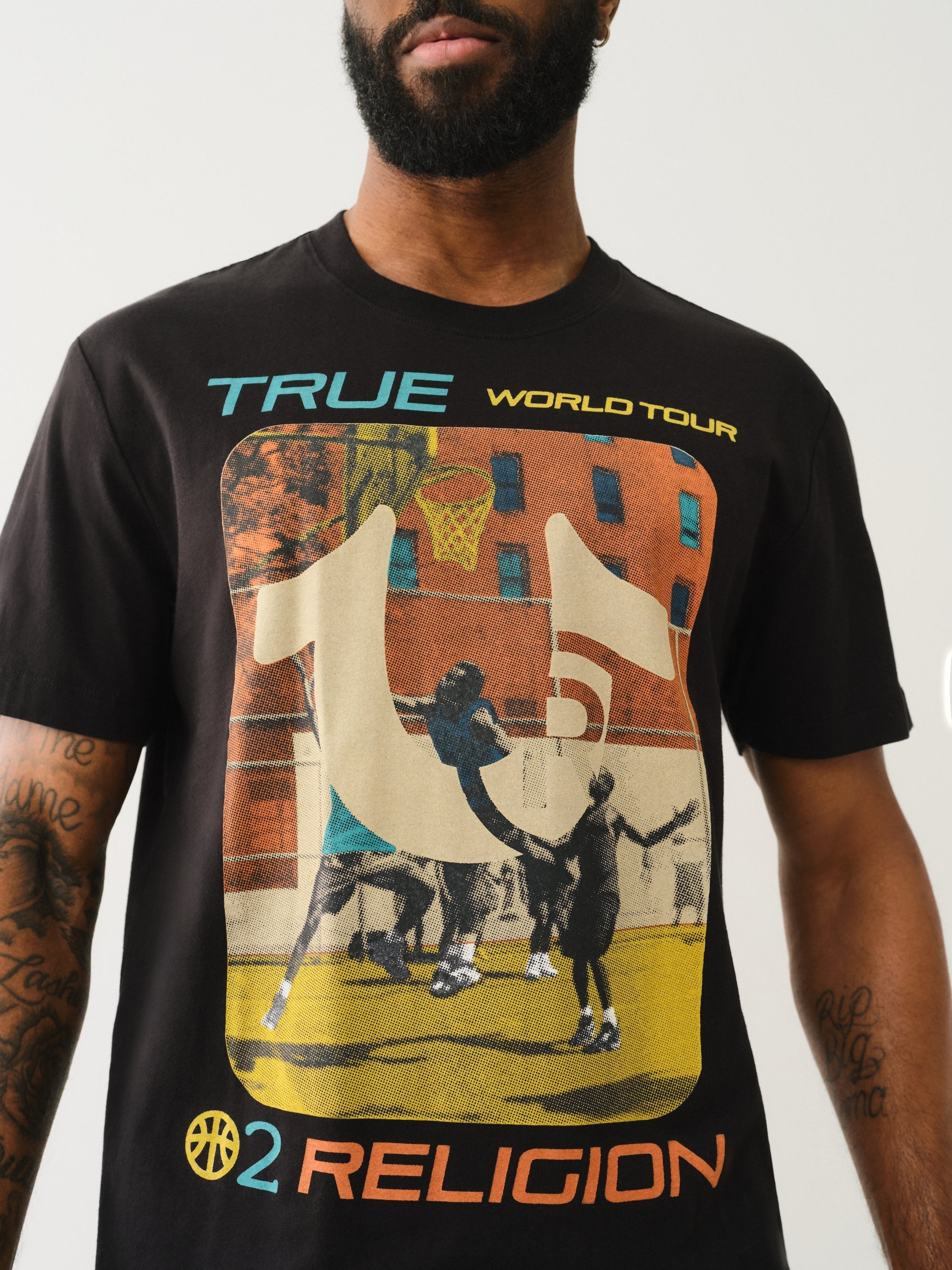 True Religion Ss True Court Tee Jet Black