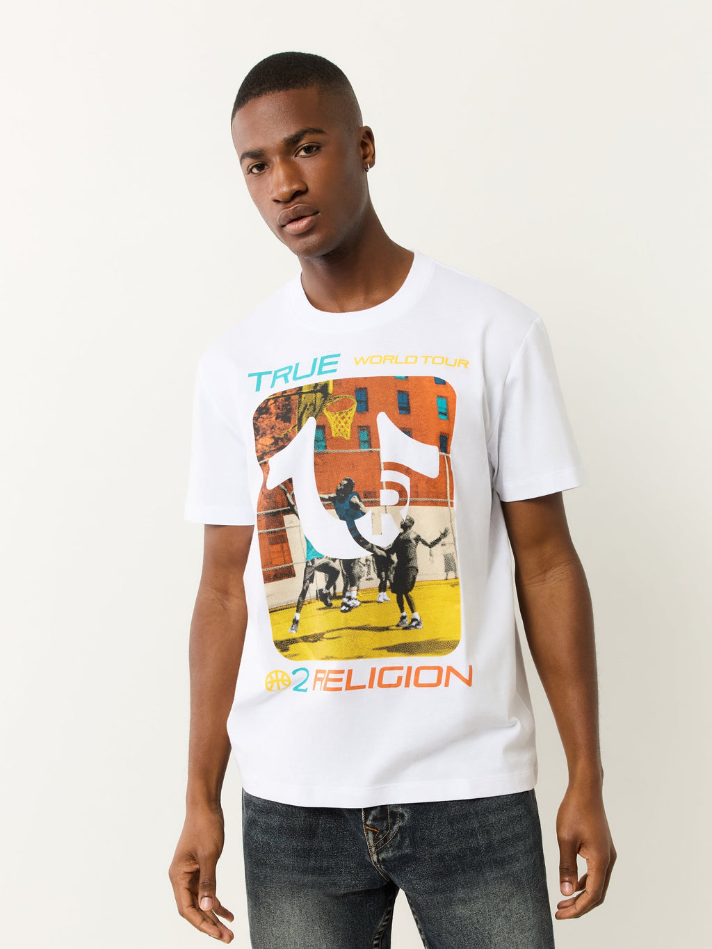 True Religion Ss True Court Tee Optic White