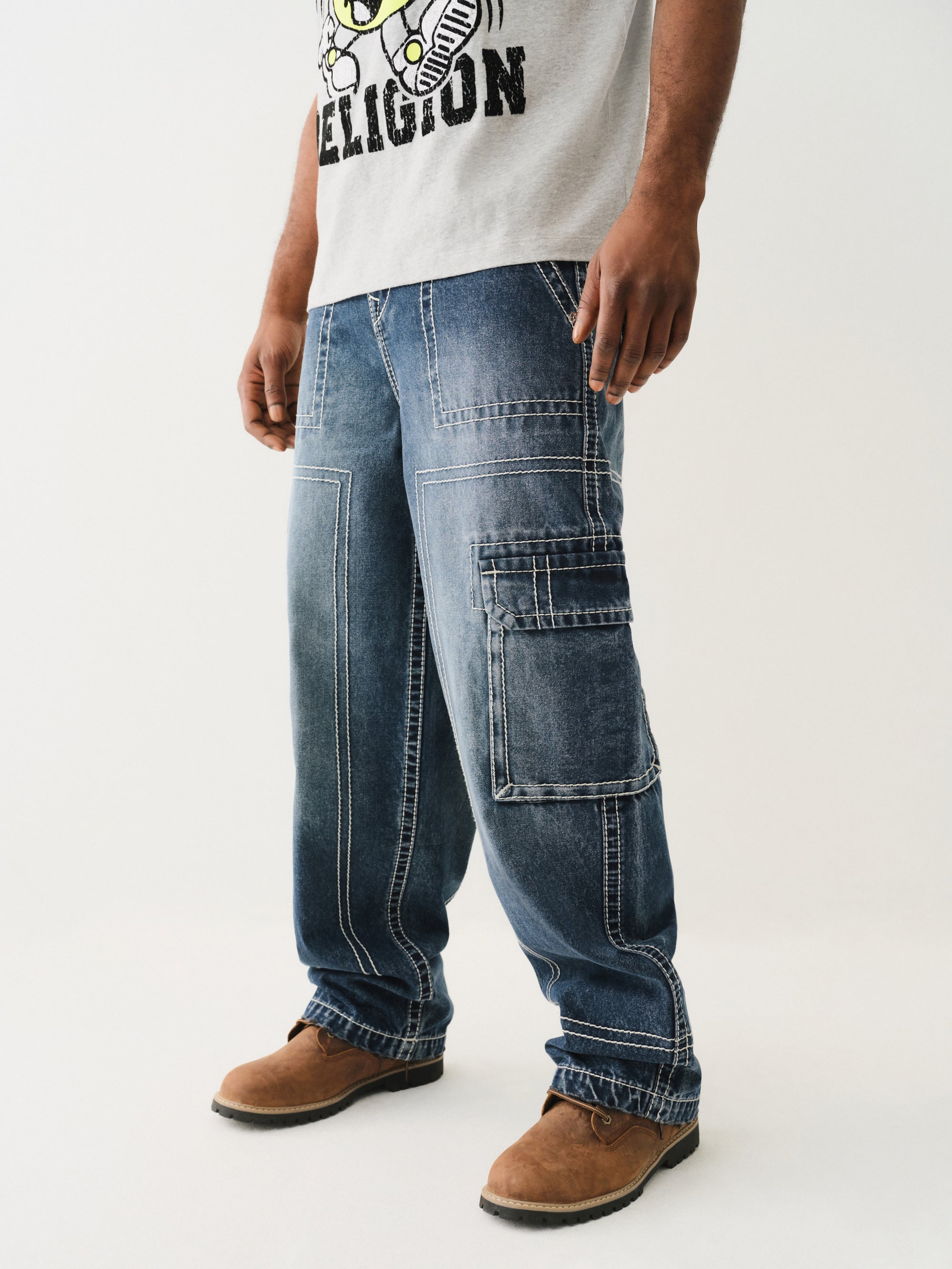 True Religion Big T Cargo Pant Dark Rebel Race Wash