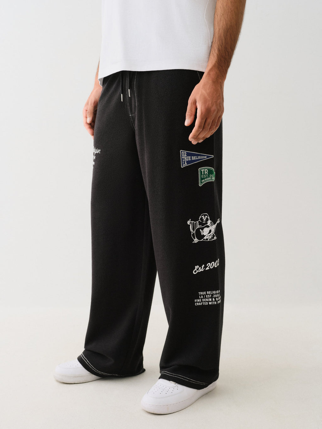 True Religion Reverse Terry Baggy Sweatpant Jet Black
