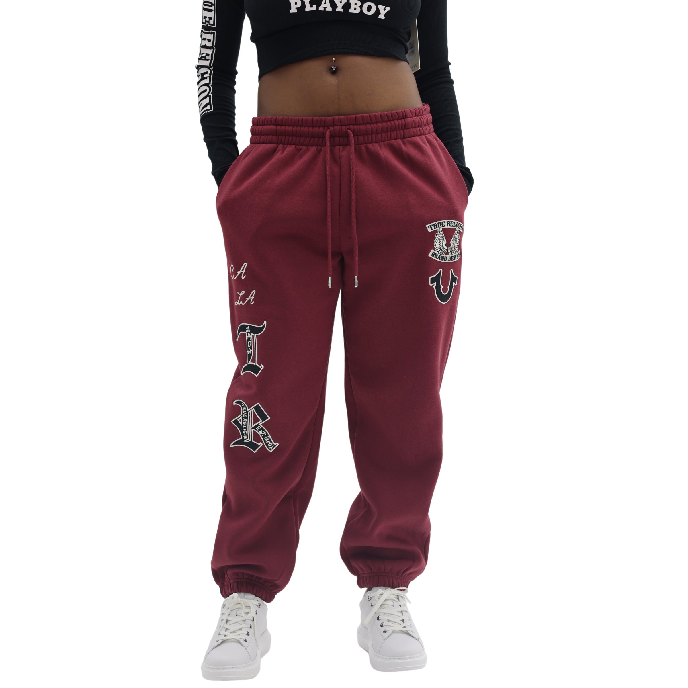 TRUE RELIGION BRANDED BOYFRIEND JOGGER CORDOVAN