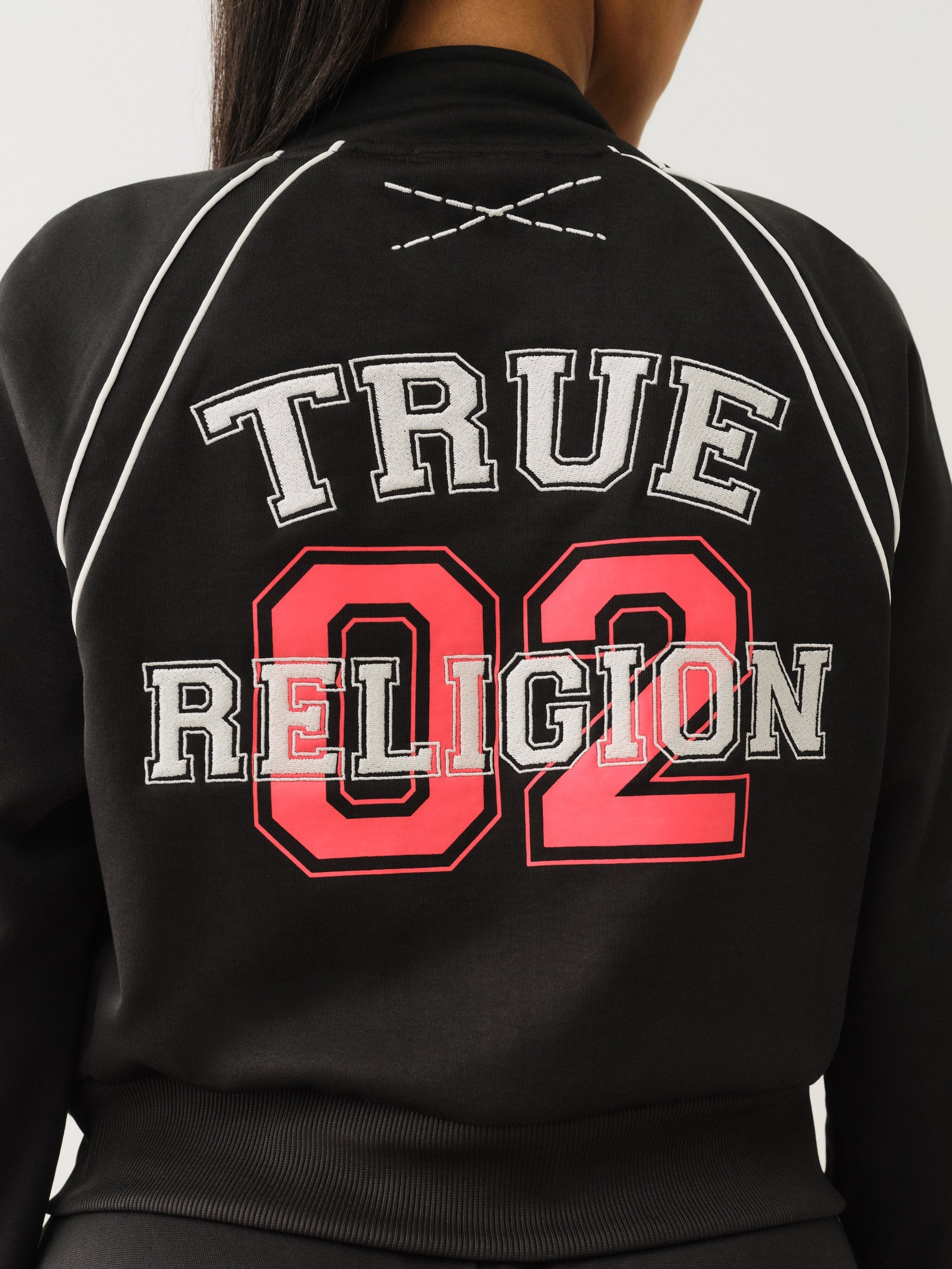 True Religion Sporty Shrunken Track Jkt Jet Black