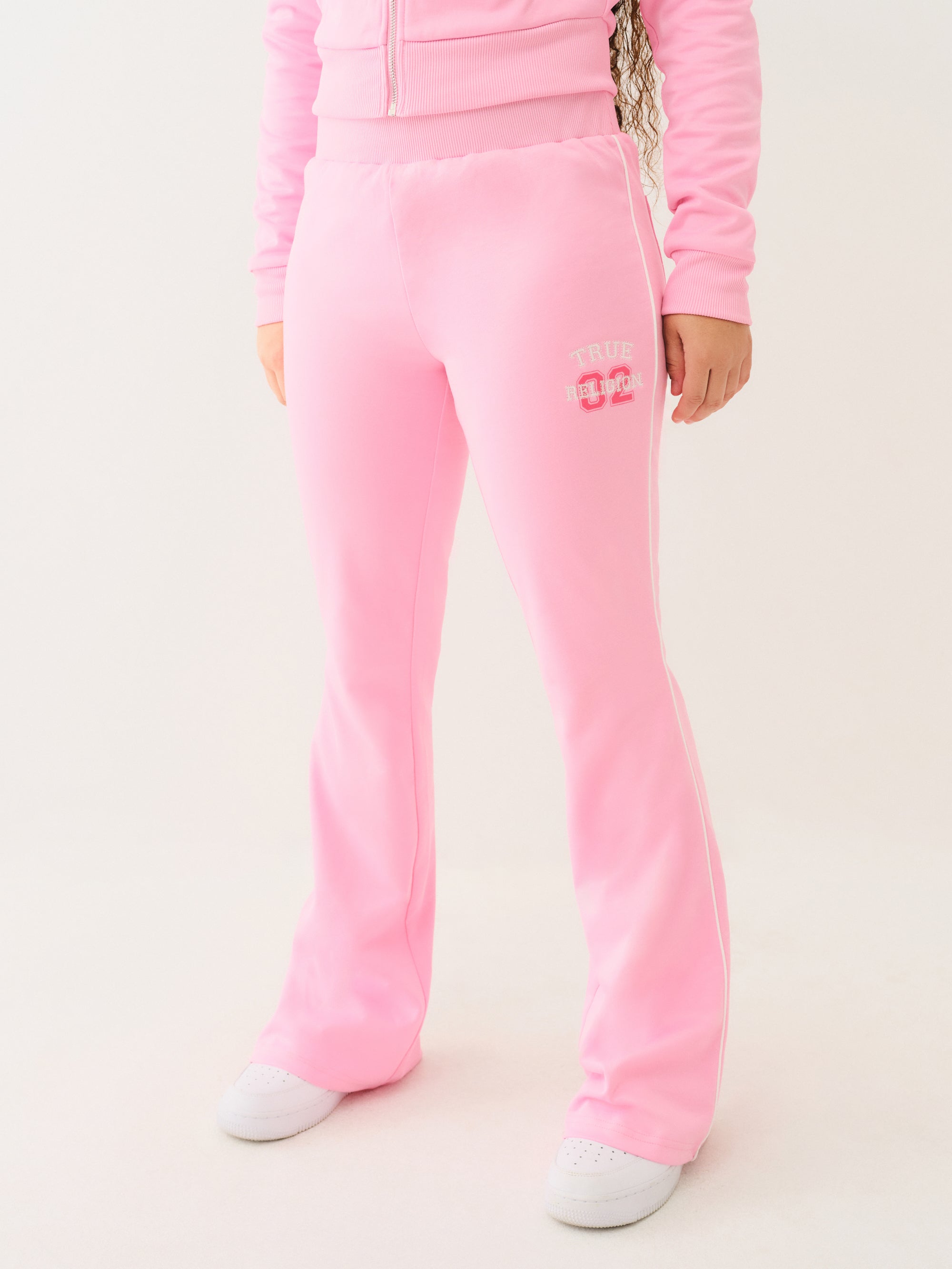 True Religion Sporty Bootcut Track Pant Prism Pink