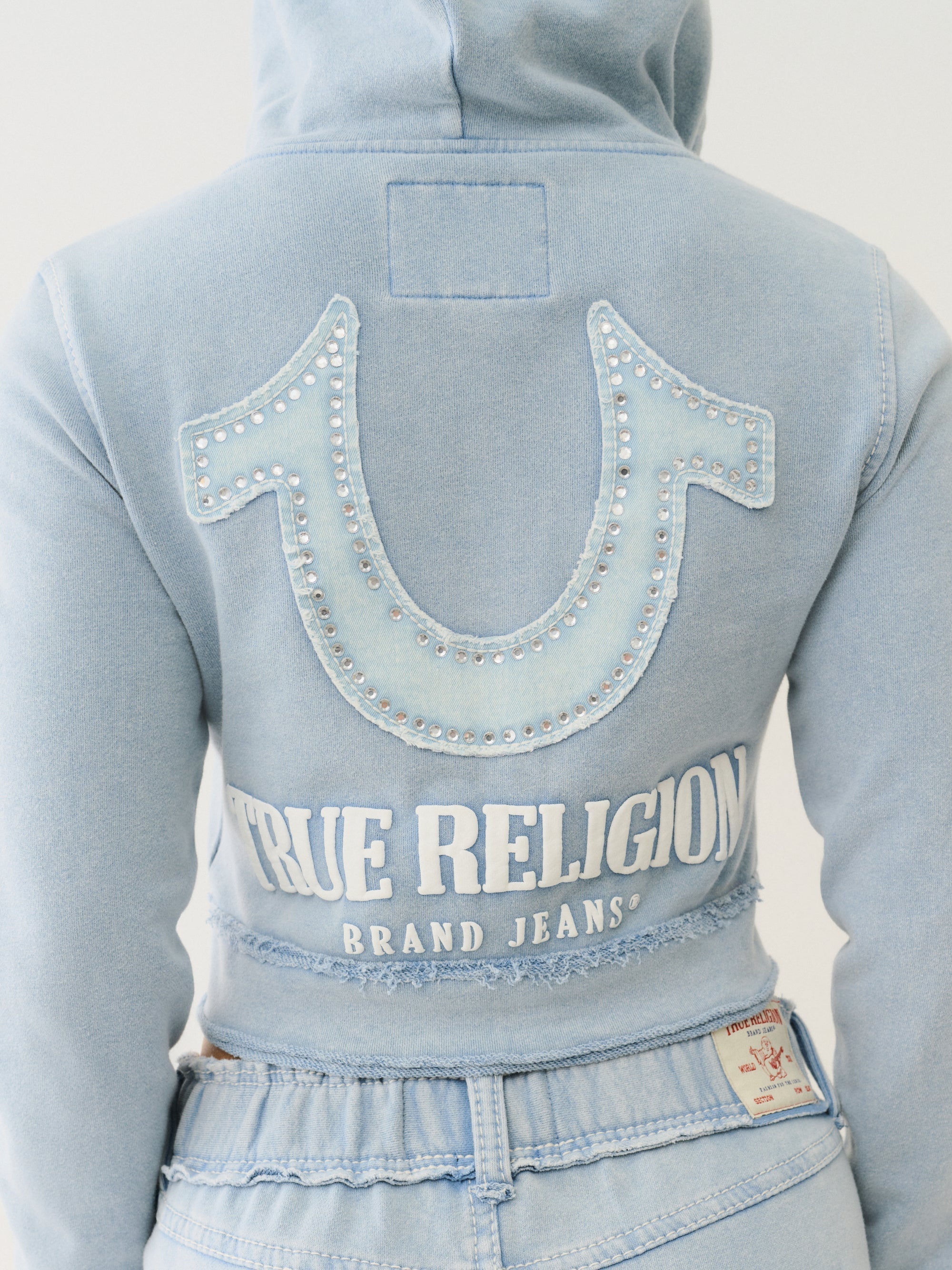 True Religion Washed Raw Edge Big T Hoodie Pacific Coast