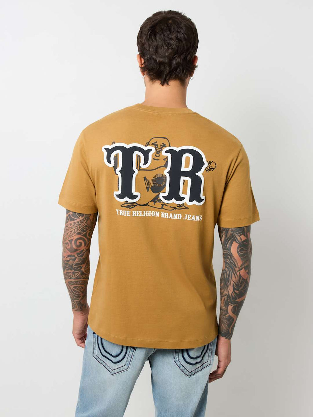 True Religion Crew TR Buddha Puff Tee Caramel