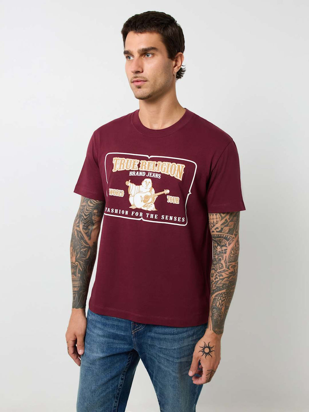 True Religion Crew High Density SRS Railroad Tee Broadway