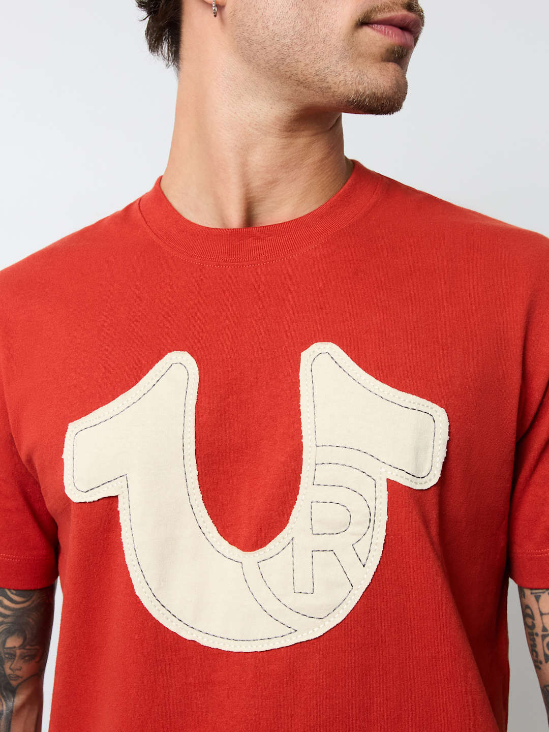 True Religion Crew SS Applique Tee Burnt Rust