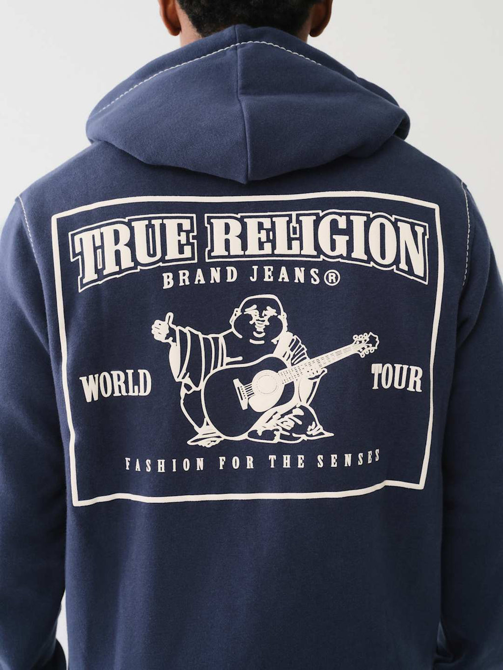 True Religion Sweaters Big T Zip Up Hoodie Dress Blue