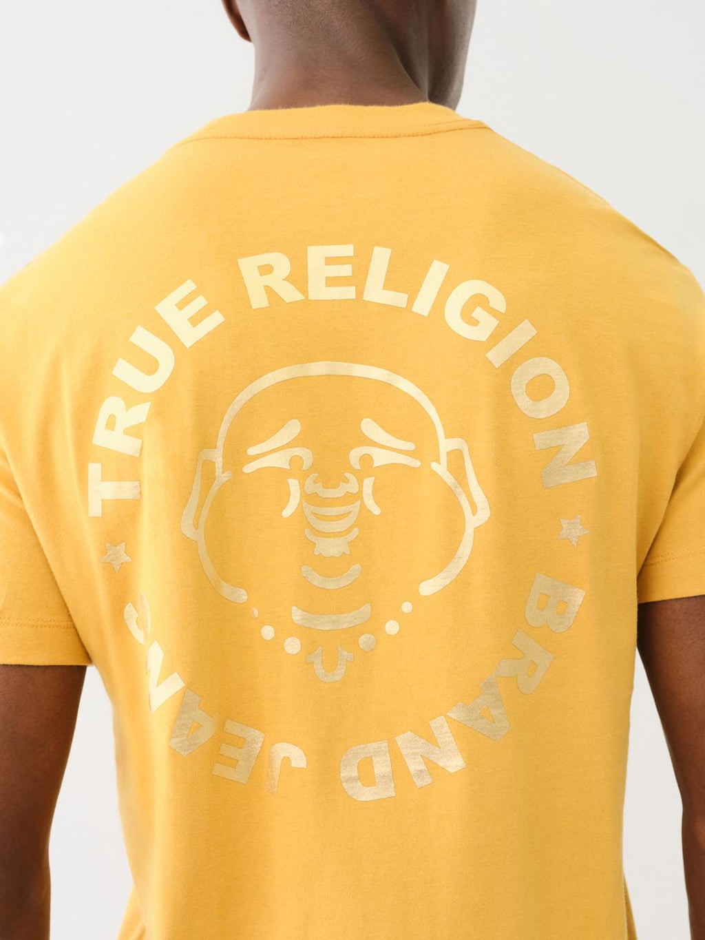 True Religion Crew Stamp Foil SS Tee Honey Mustard