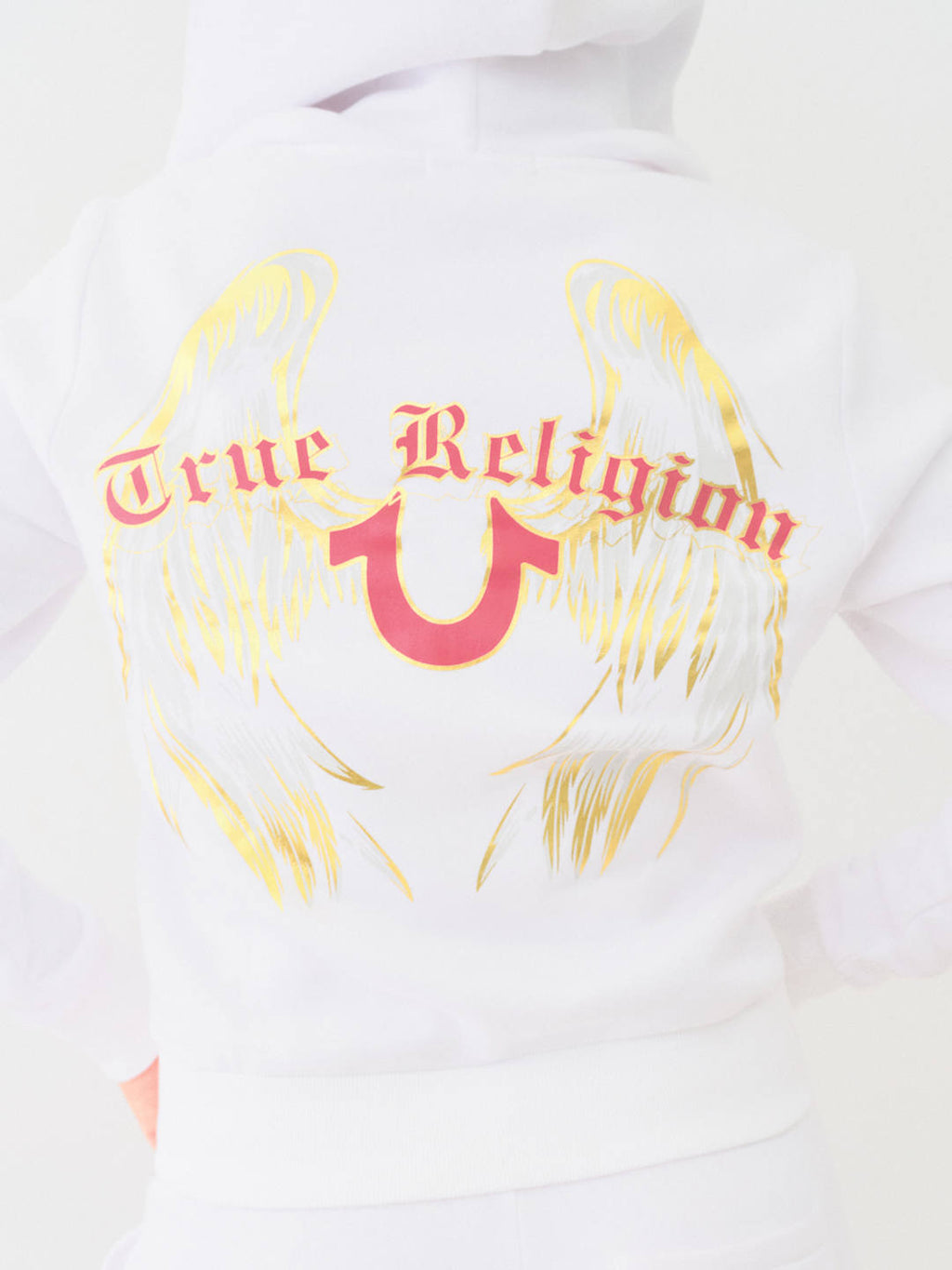 True Religion Sweater Ladies Angelic Wing Zip Hoodie Optic White