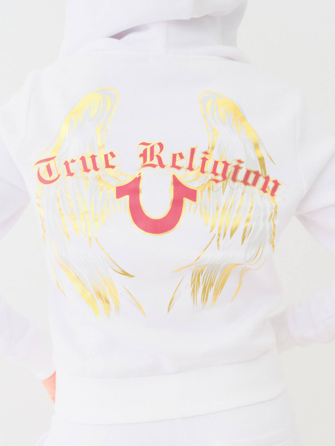 True Religion Sweater Ladies Angelic Wing Zip Hoodie Optic White