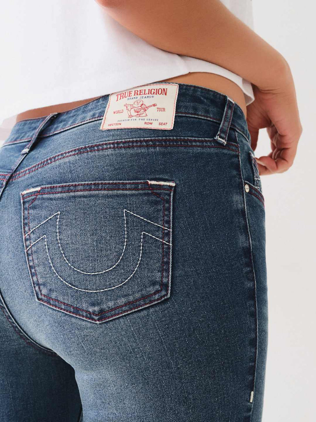 True Religion Ladies Jeans Jennie SN MR Crystal Skinny Dark Shivering Wash