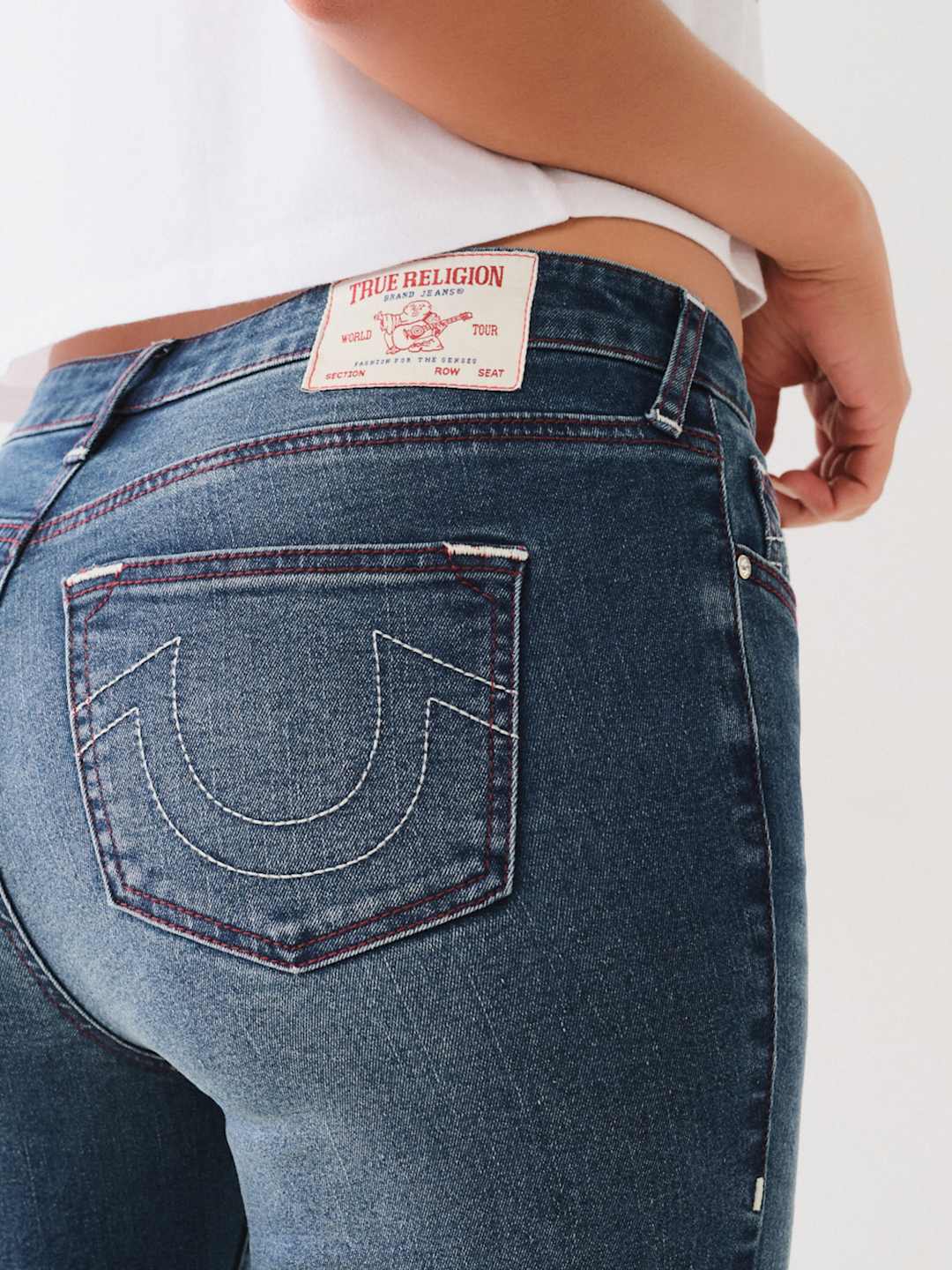 True Religion Ladies Jeans Jennie SN MR Crystal Skinny Dark Shivering Wash