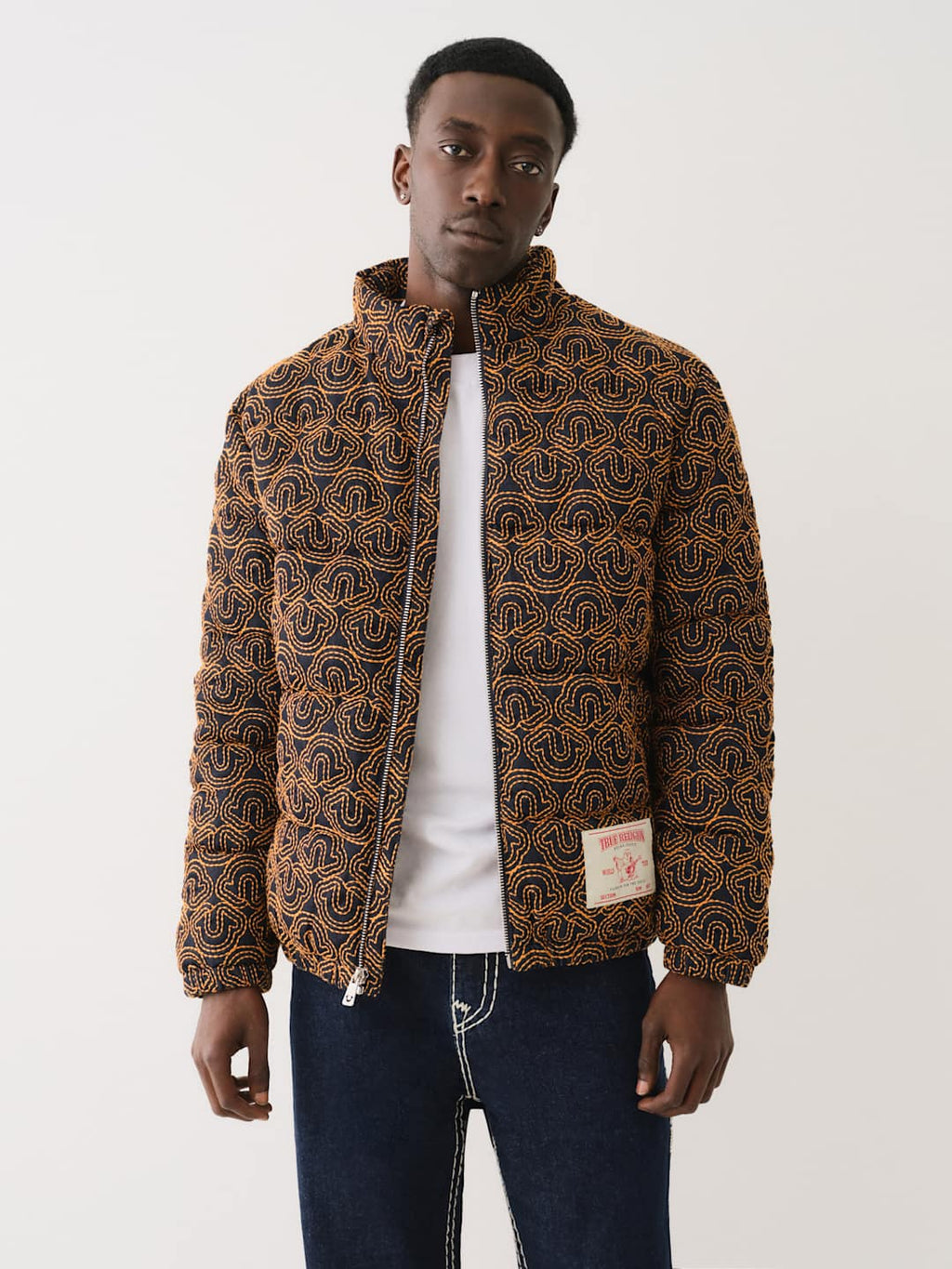 True Religion Jacket HS Embroidery Puffer Jacket 2S Body Rinse