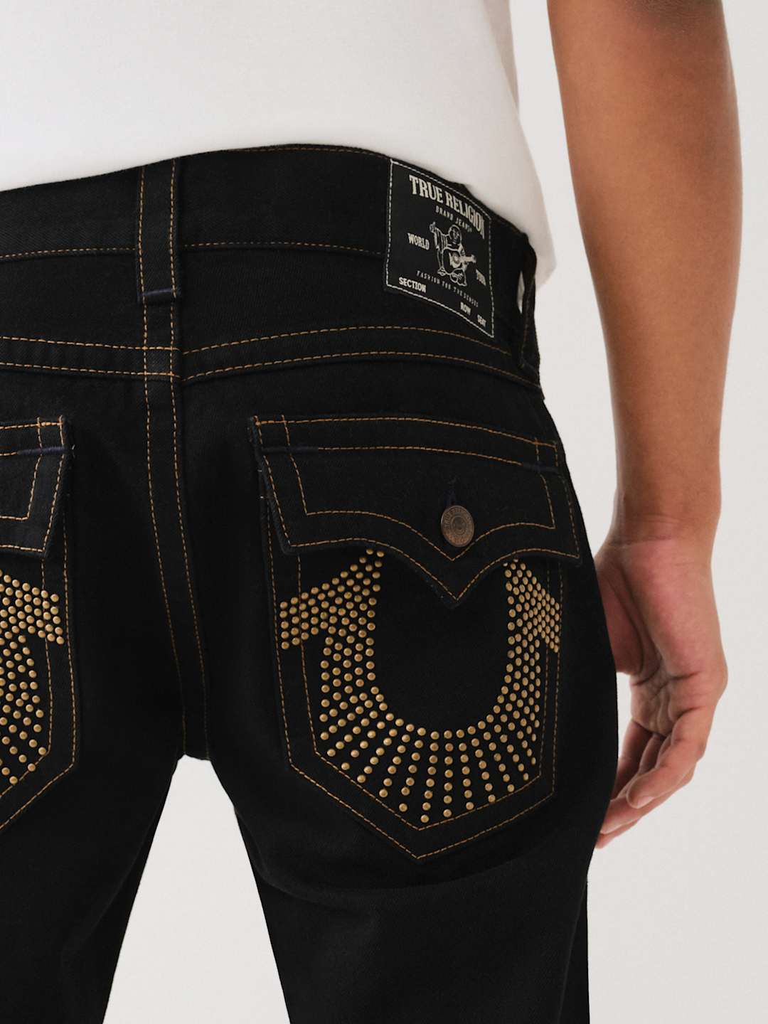 True Religion Ricky Jeans Flap Studded Black Rinse
