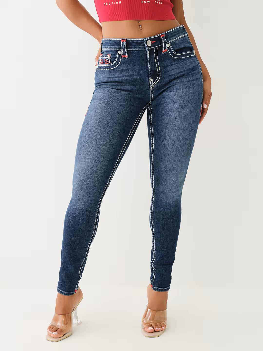 True Religion Jennie Jeans Mid Rise Skinny Mira