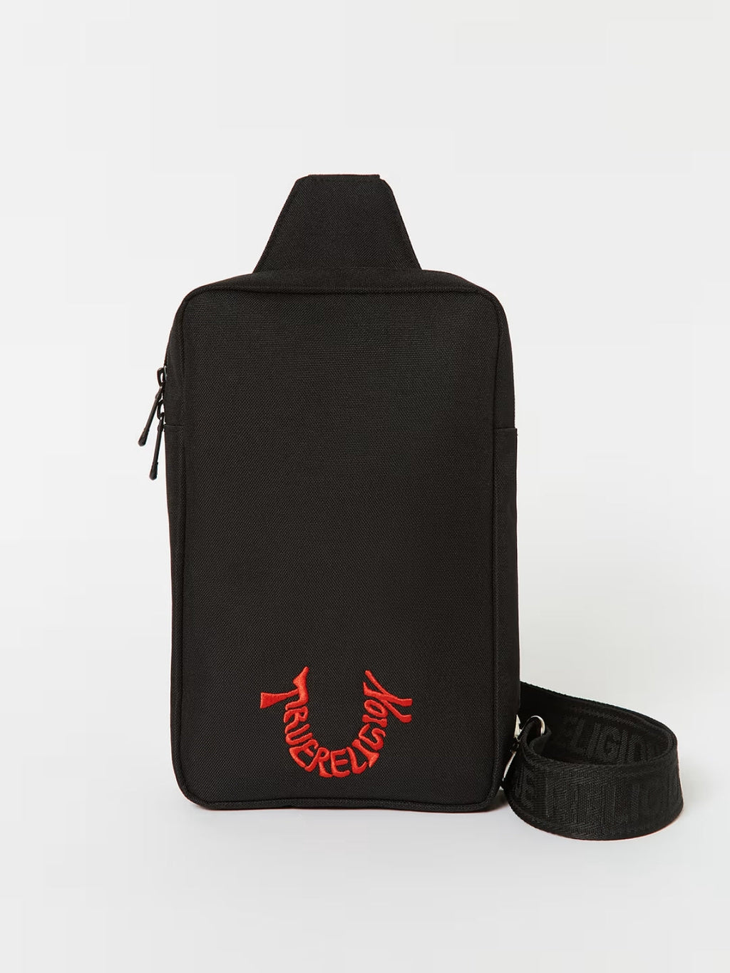 True Religion Sling Bag Embroidered Logo Black