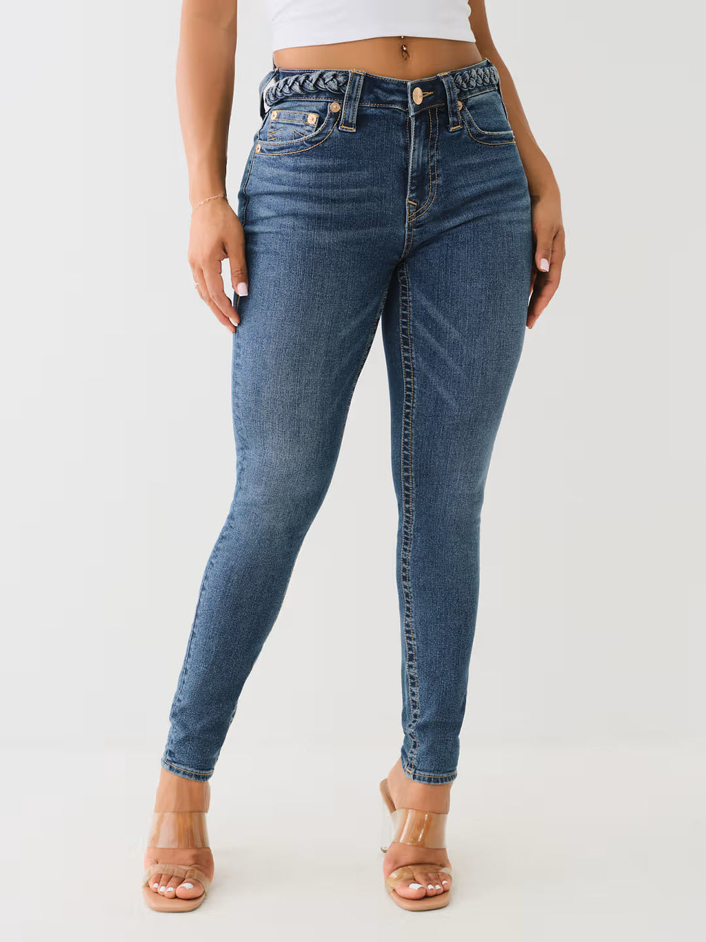 True Religion Braided Jennie Jeans Mr Curvy Skinny Arabella