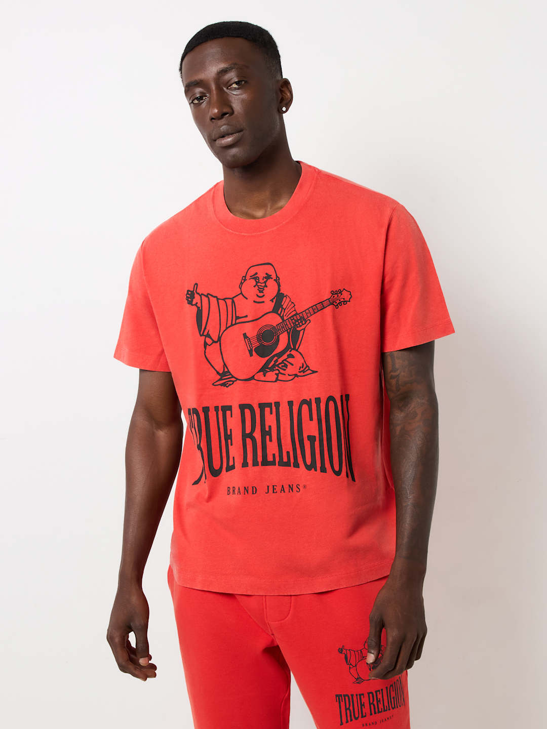 True Religion Crackle Vintage T-Shirt Washed Red