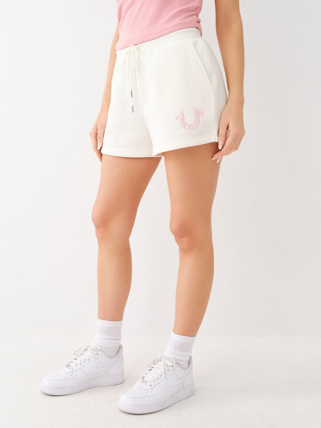 True Religion Embroidered Shorts Lounge Winter White