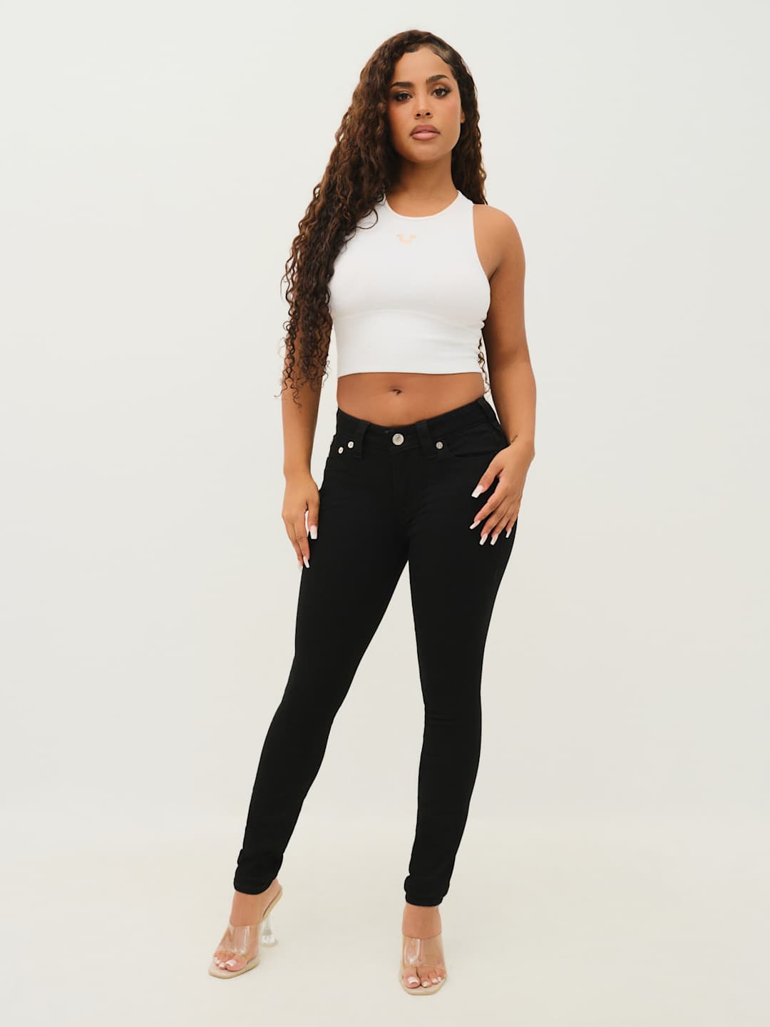 True Religion Jennie Jeans Mr Curvy Skinny Black Rinse