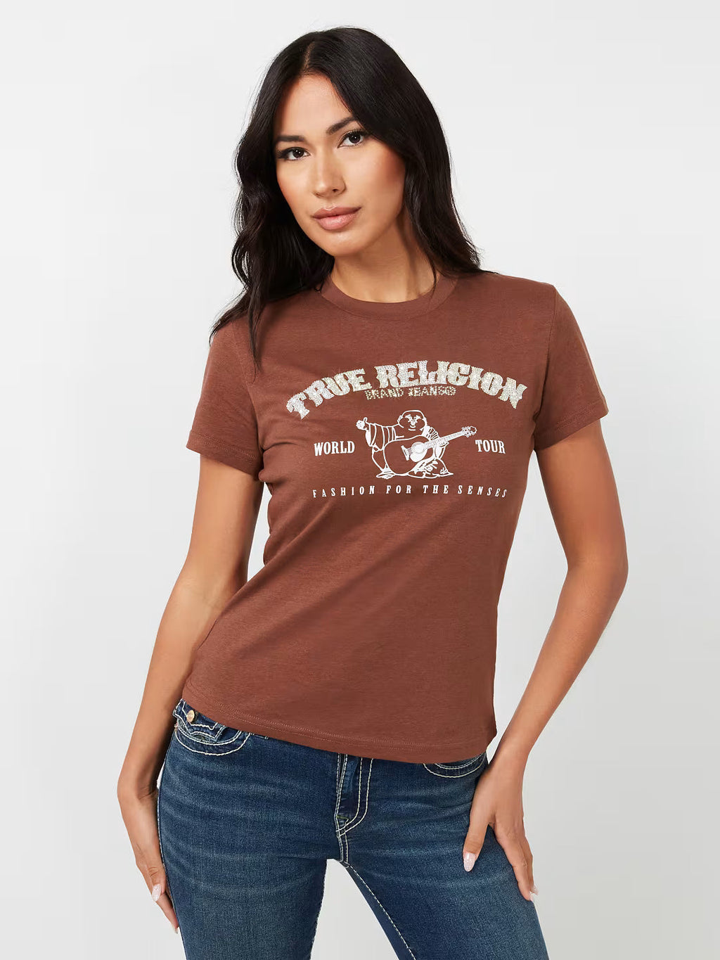 True Religion Crystal Arch Logo Slim Chocolate Lab